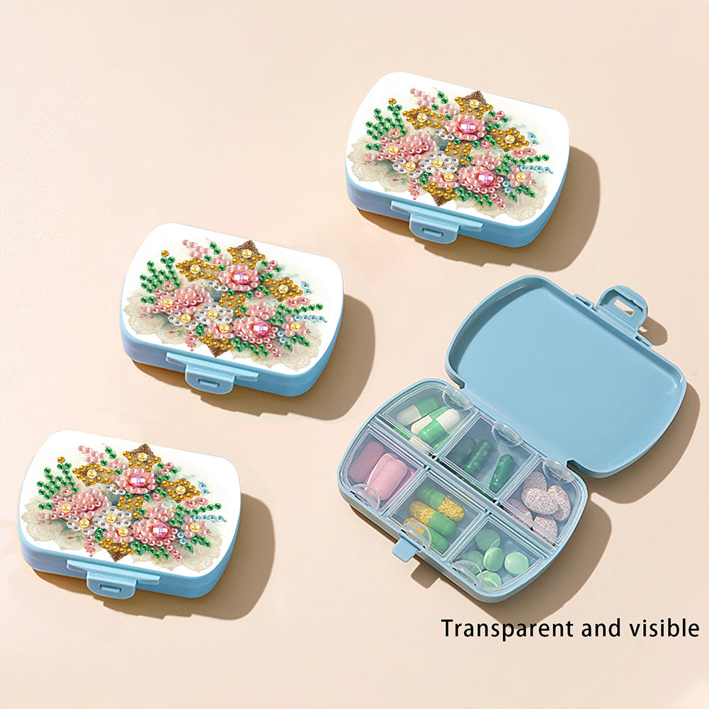 5D DIY Diamond Painting Dot Pill Case Diamond Art Pill Storage Box for Art Craft
