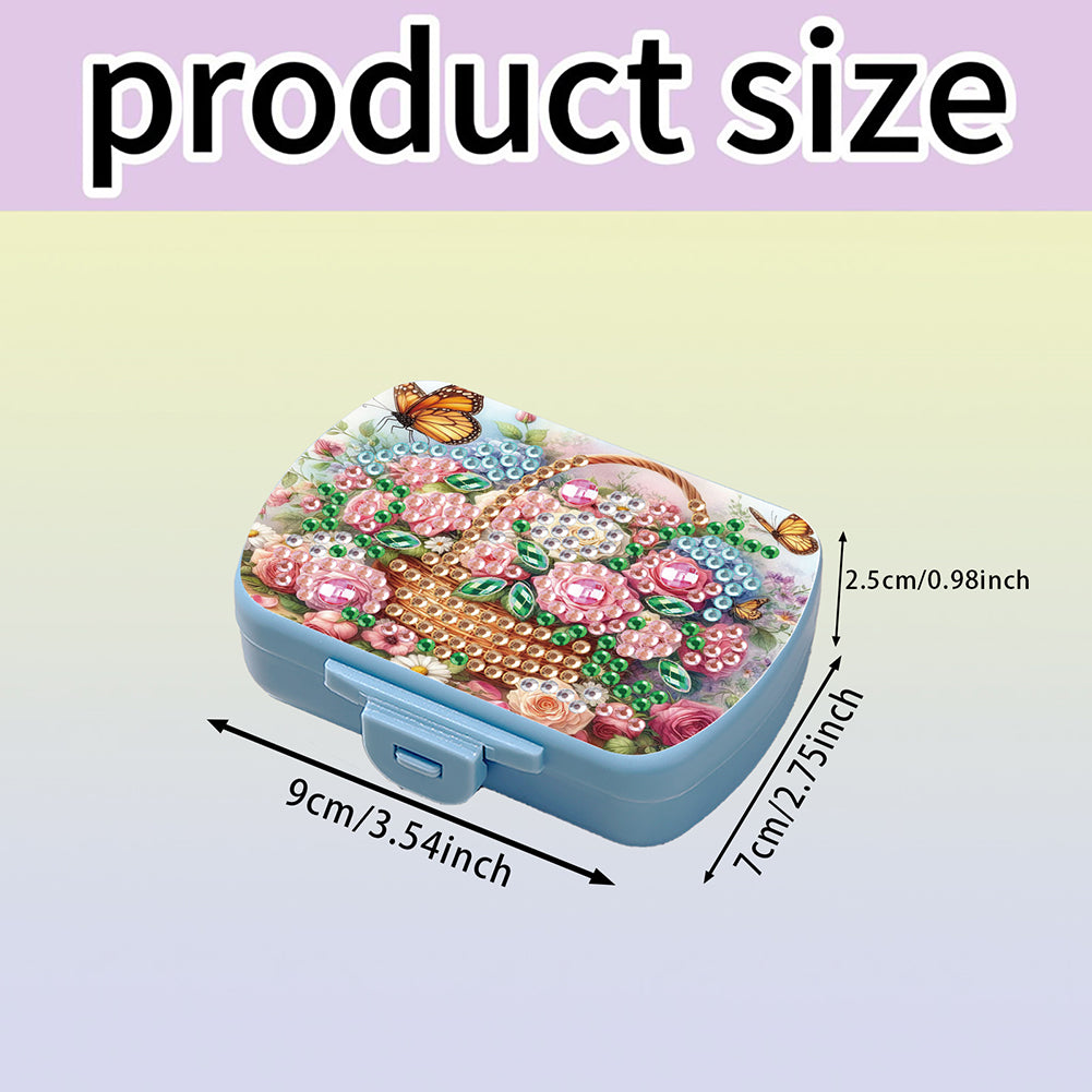 5D DIY Diamond Painting Dot Pill Case Diamond Art Pill Storage Box for Art Craft