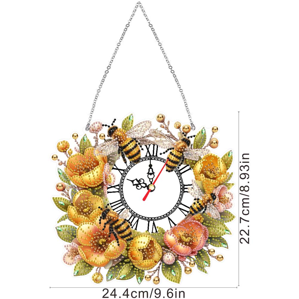 Acrylic Special Shape Daisy 5D Diamond Painting Clock Art Craft for Desktop Wall