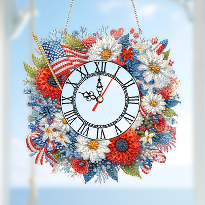 Acrylic Special Shape Daisy 5D Diamond Painting Clock Art Craft for Desktop Wall