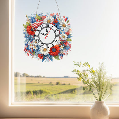 Acrylic Special Shape Daisy 5D Diamond Painting Clock Art Craft for Desktop Wall