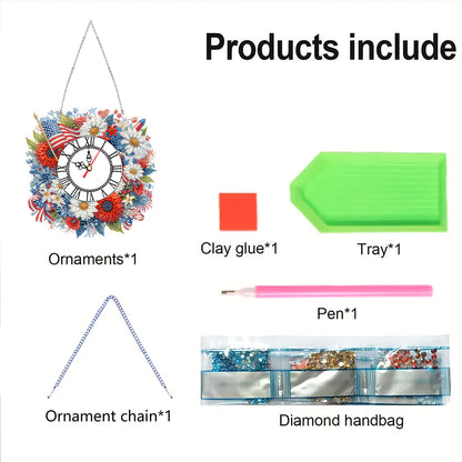 Acrylic Special Shape Daisy 5D Diamond Painting Clock Art Craft for Desktop Wall