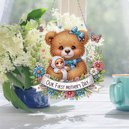 Bear DIY Diamond Art Pendant Kit Diamond Painting Hanging Pendant for Art Crafts