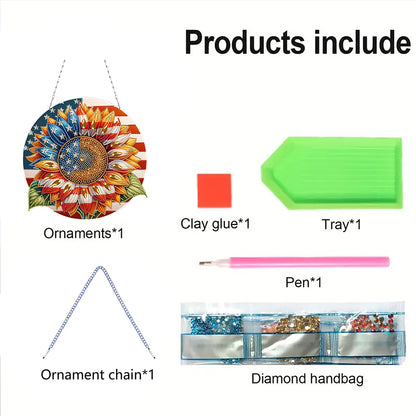 Bear DIY Diamond Art Pendant Kit Diamond Painting Hanging Pendant for Art Crafts