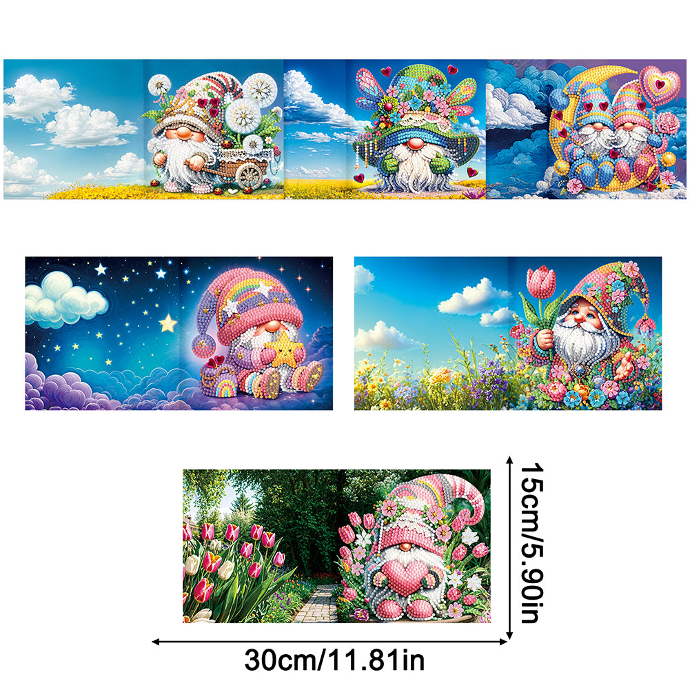 6/8PCS DIY Diamond Art Greeting Cards Animal Theme Congratulations Cards & Gifts