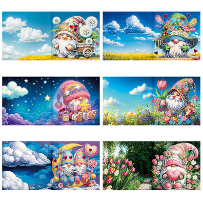 6/8PCS DIY Diamond Art Greeting Cards Animal Theme Congratulations Cards & Gifts