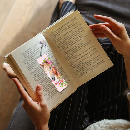 10 Pcs Special Shape Horse Diamond Painting Bookmarks for Adults DIY Art Craft