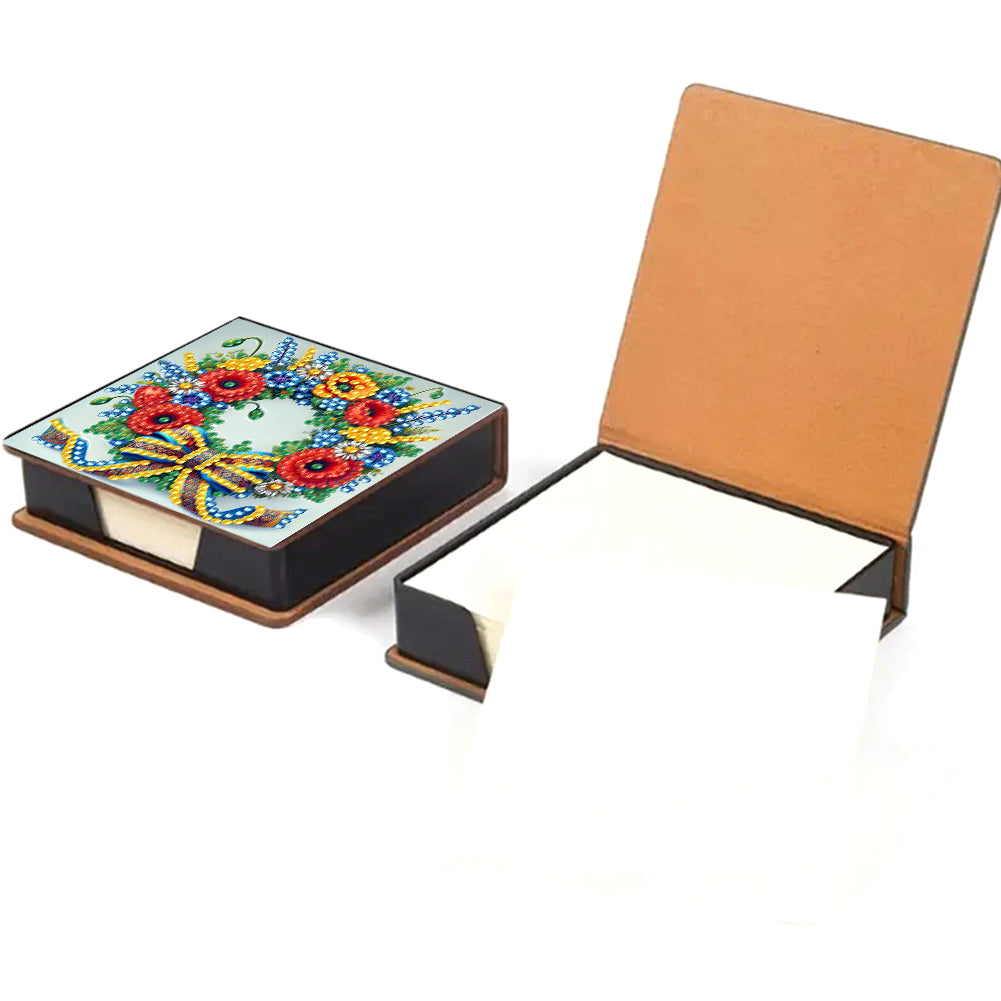 Birds Leather Diamond Art Note Box with 150 Sheets of Paper for Adults Beginners