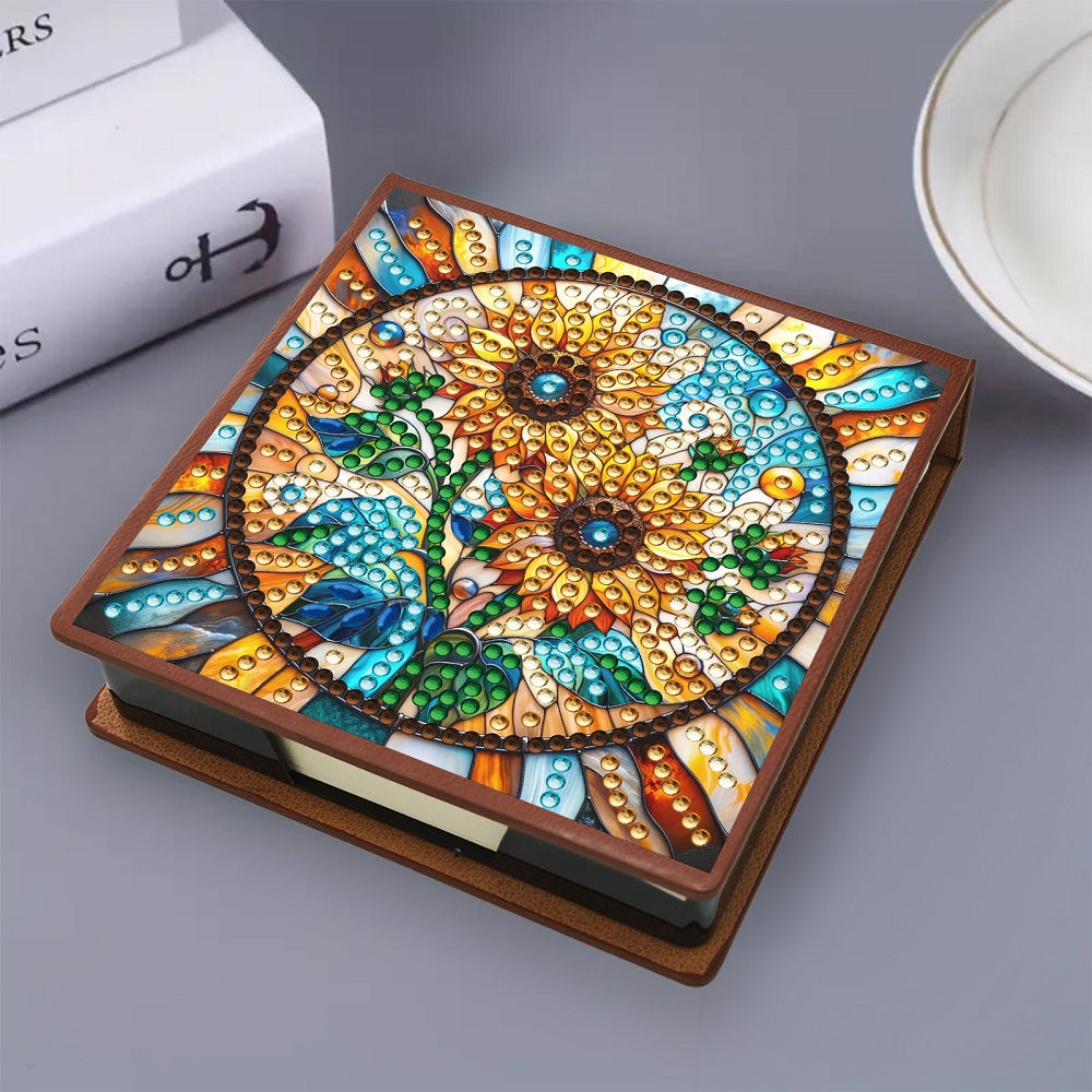 Birds Leather Diamond Art Note Box with 150 Sheets of Paper for Adults Beginners