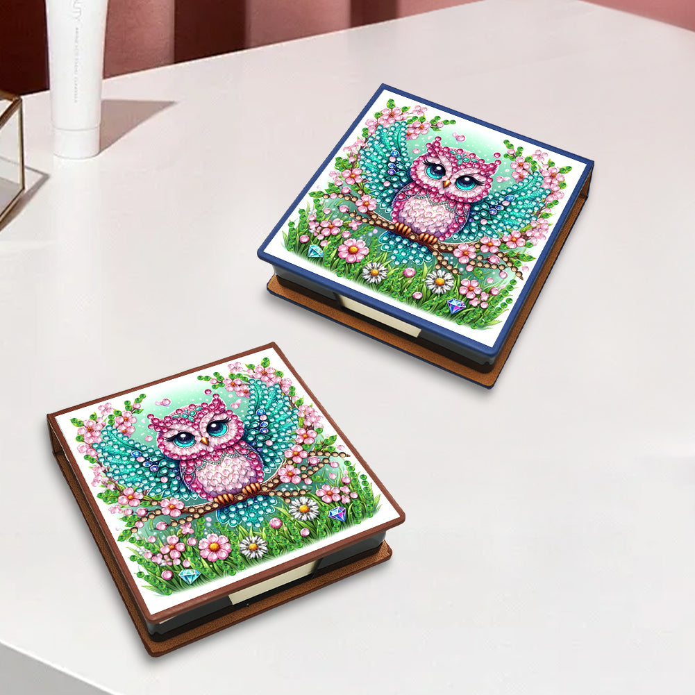Birds Leather Diamond Art Note Box with 150 Sheets of Paper for Adults Beginners