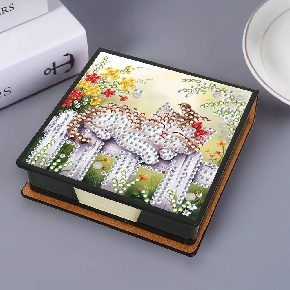 Birds Leather Diamond Art Note Box with 150 Sheets of Paper for Adults Beginners