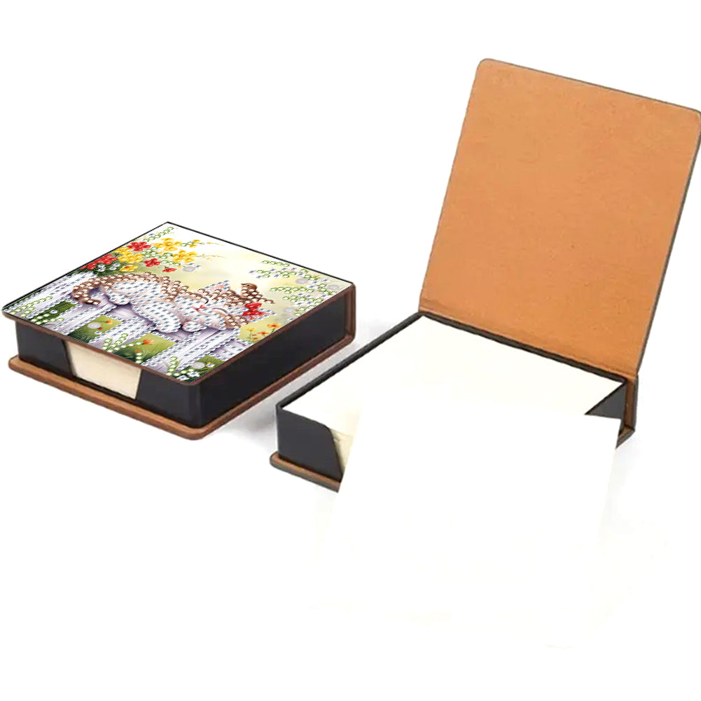 Birds Leather Diamond Art Note Box with 150 Sheets of Paper for Adults Beginners