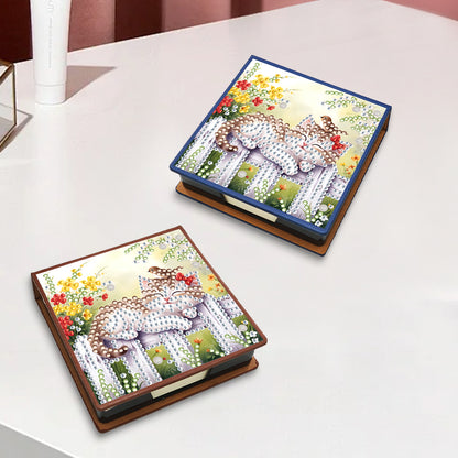 Birds Leather Diamond Art Note Box with 150 Sheets of Paper for Adults Beginners
