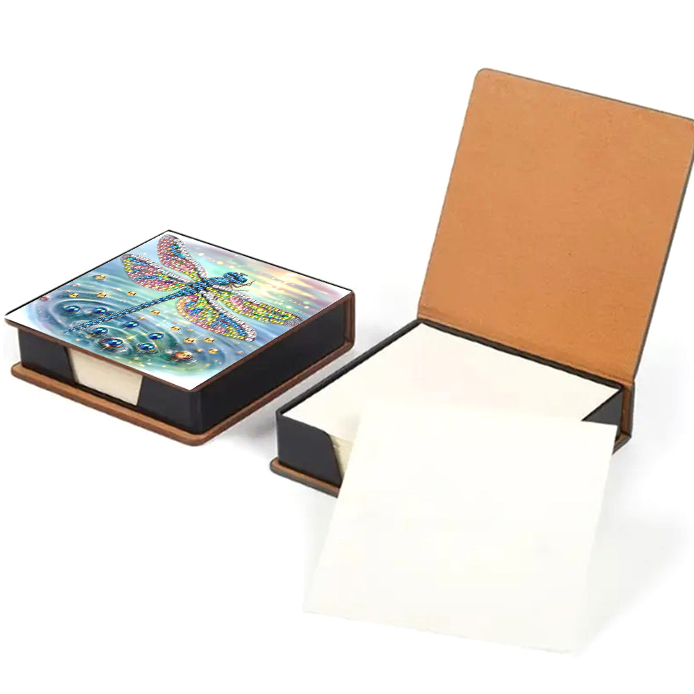 Leather Animals Diamond Art Note Box with 160 Sheets of Paper for DIY Art Craft