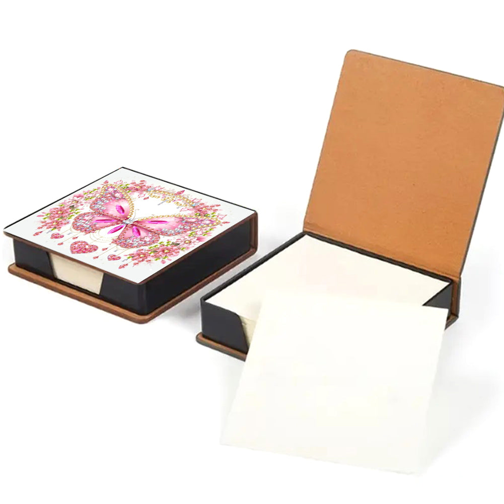 Leather Animals Diamond Art Note Box with 160 Sheets of Paper for DIY Art Craft