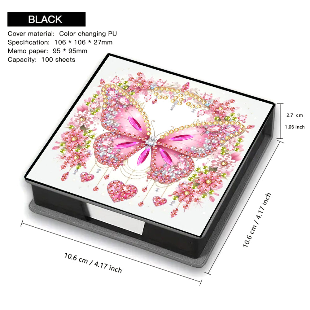 Leather Animals Diamond Art Note Box with 160 Sheets of Paper for DIY Art Craft