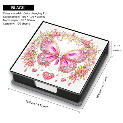Leather Animals Diamond Art Note Box with 160 Sheets of Paper for DIY Art Craft