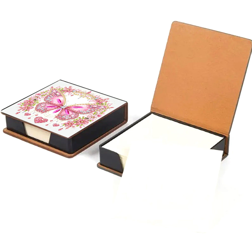 Leather Animals Diamond Art Note Box with 160 Sheets of Paper for DIY Art Craft