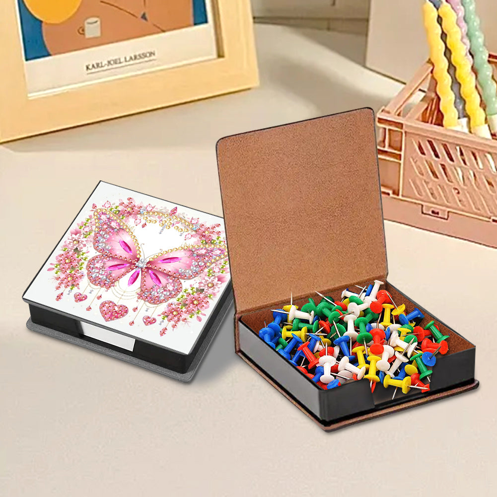 Leather Animals Diamond Art Note Box with 160 Sheets of Paper for DIY Art Craft