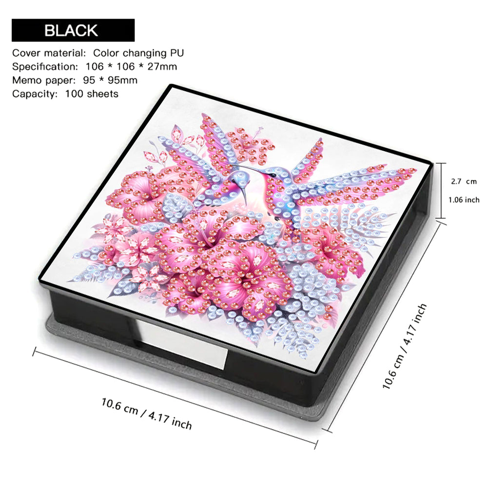 Leather Animals Diamond Art Note Box with 160 Sheets of Paper for DIY Art Craft