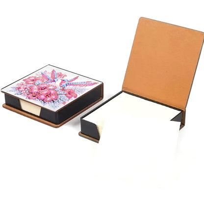 Leather Animals Diamond Art Note Box with 160 Sheets of Paper for DIY Art Craft