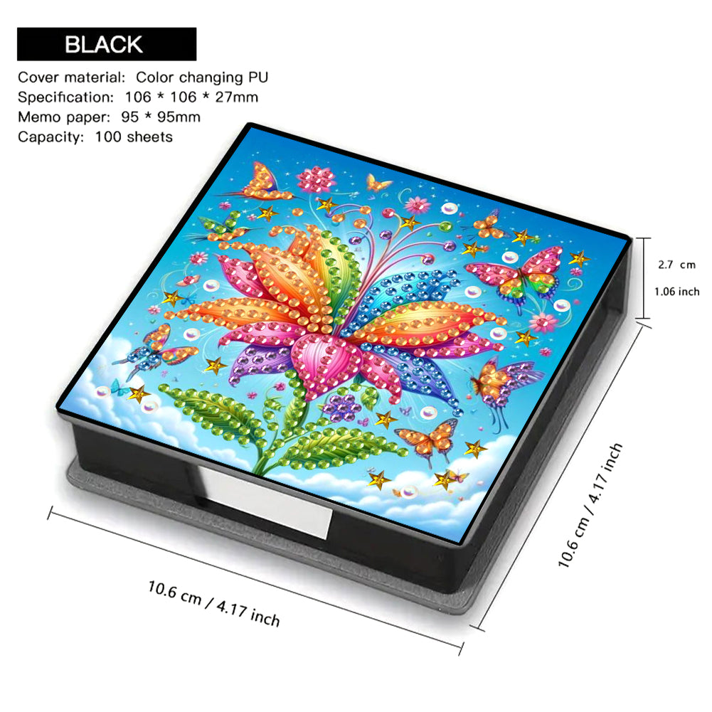 Leather Animals Diamond Art Note Box with 160 Sheets of Paper for DIY Art Craft