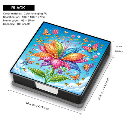 Leather Animals Diamond Art Note Box with 160 Sheets of Paper for DIY Art Craft