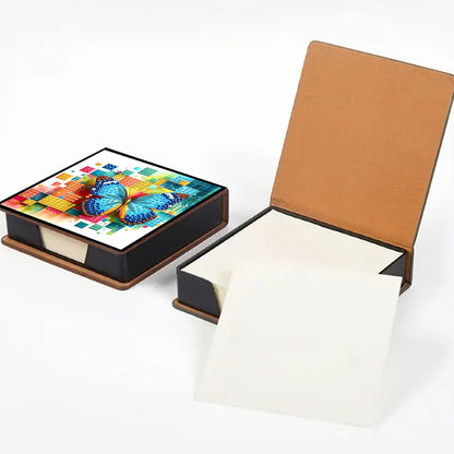 Cross Leather Diamond Art Note Box with 160 Sheets of Paper for Adults Beginners