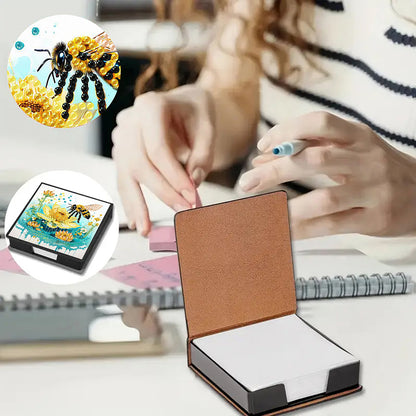 Cross Leather Diamond Art Note Box with 160 Sheets of Paper for Adults Beginners