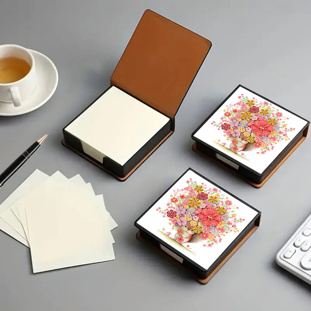 Cross Leather Diamond Art Note Box with 160 Sheets of Paper for Adults Beginners