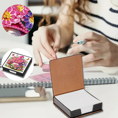 Cross Leather Diamond Art Note Box with 160 Sheets of Paper for Adults Beginners