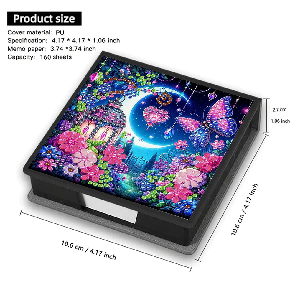 Cross Leather Diamond Art Note Box with 160 Sheets of Paper for Adults Beginners