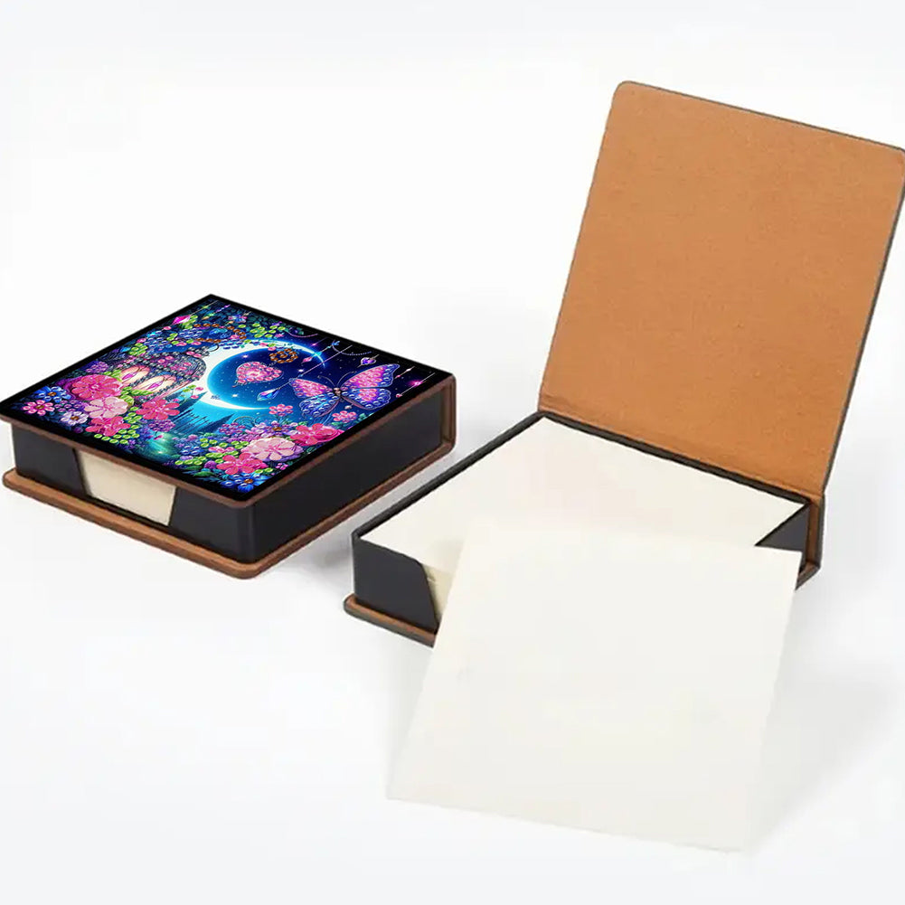 Cross Leather Diamond Art Note Box with 160 Sheets of Paper for Adults Beginners