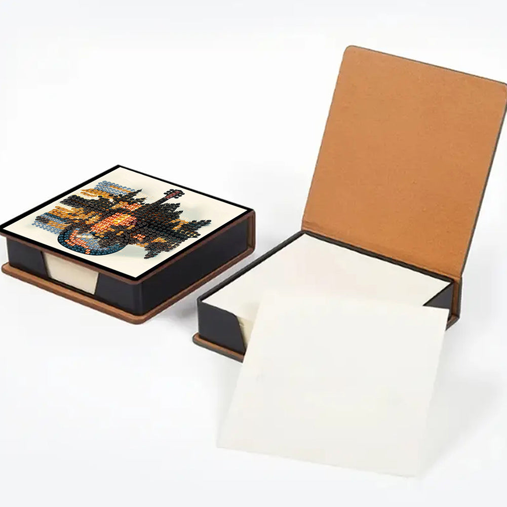Cross Leather Diamond Art Note Box with 160 Sheets of Paper for Adults Beginners