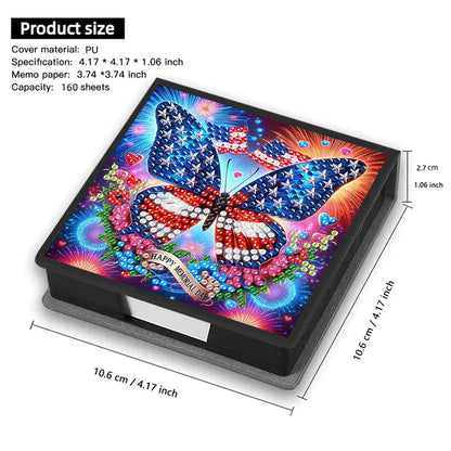 Cross Leather Diamond Art Note Box with 160 Sheets of Paper for Adults Beginners
