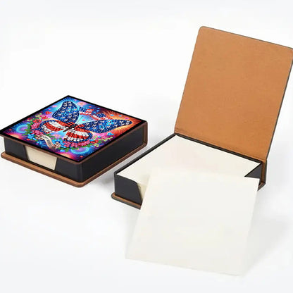 Cross Leather Diamond Art Note Box with 160 Sheets of Paper for Adults Beginners