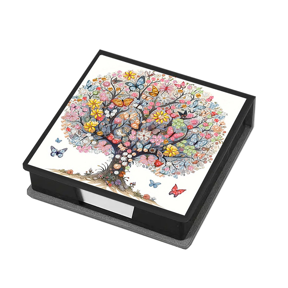 Cross Leather Diamond Art Note Box with 160 Sheets of Paper for Adults Beginners