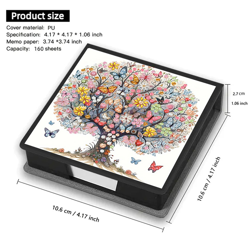 Cross Leather Diamond Art Note Box with 160 Sheets of Paper for Adults Beginners