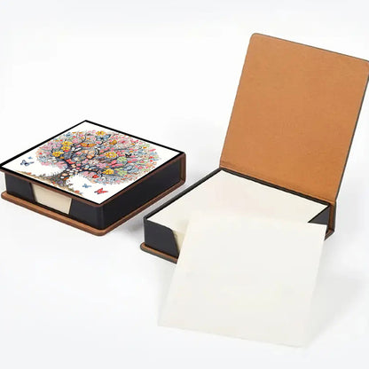 Cross Leather Diamond Art Note Box with 160 Sheets of Paper for Adults Beginners