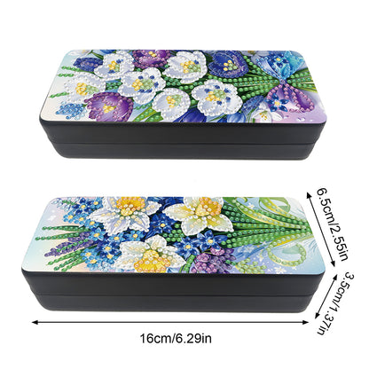 2Pcs Diamond Painting Eyeglasses Case Glasses Storage Case for Friends Gift