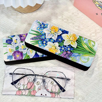 2Pcs Diamond Painting Eyeglasses Case Glasses Storage Case for Friends Gift