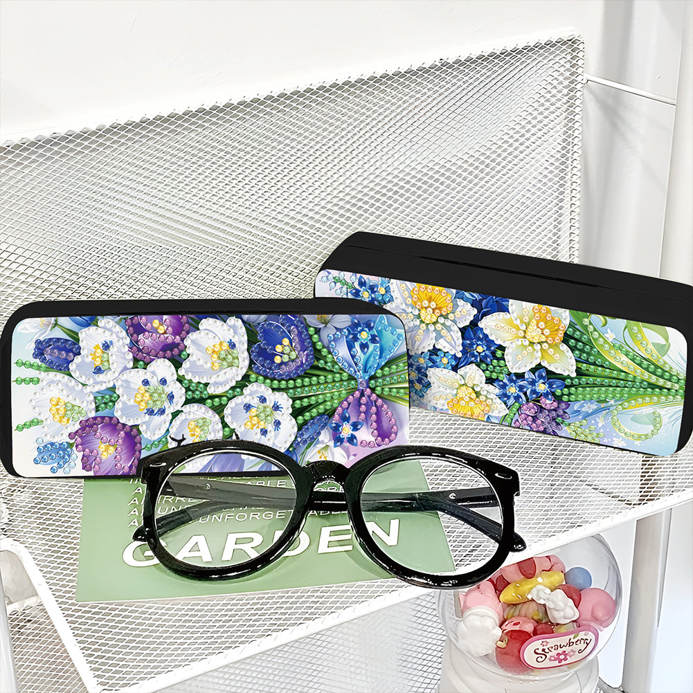 2Pcs Diamond Painting Eyeglasses Case Glasses Storage Case for Friends Gift