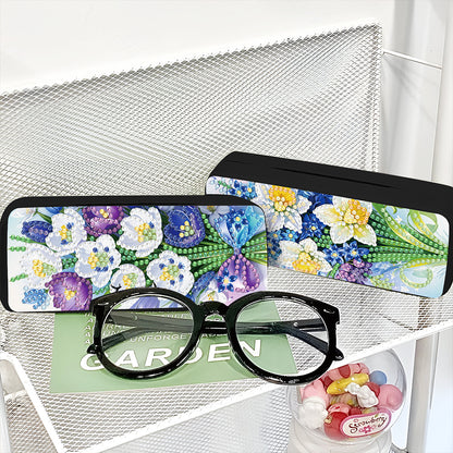 2Pcs Diamond Painting Eyeglasses Case Glasses Storage Case for Friends Gift