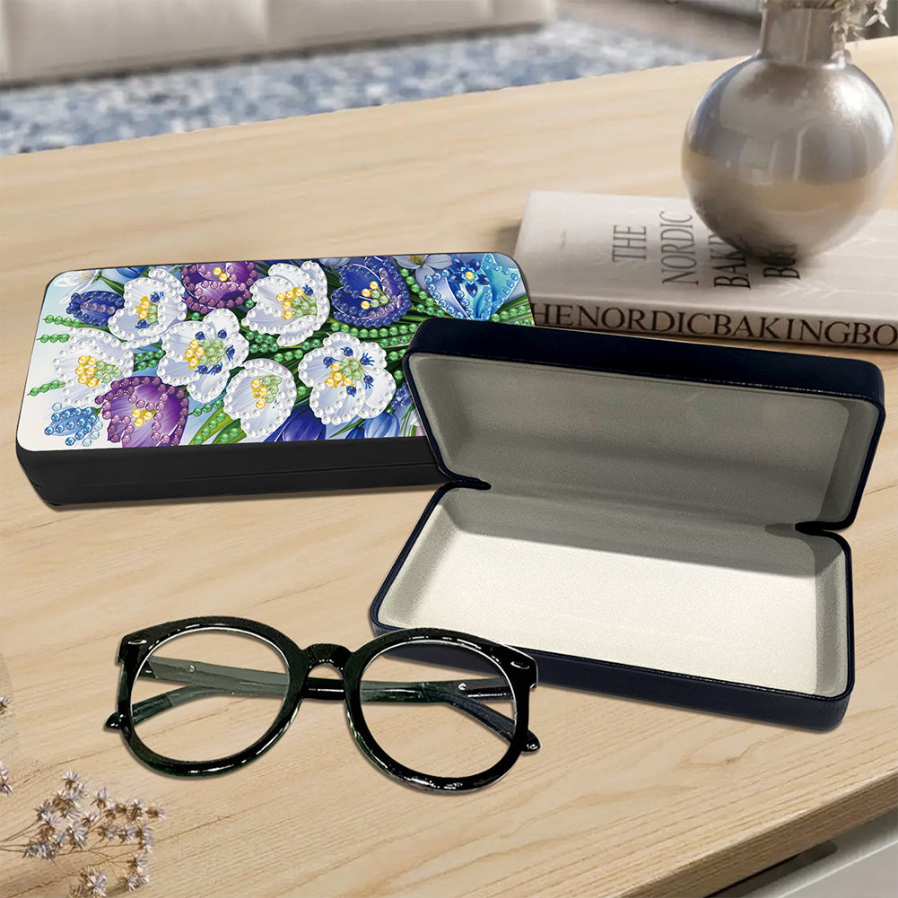 2Pcs Diamond Painting Eyeglasses Case Glasses Storage Case for Friends Gift