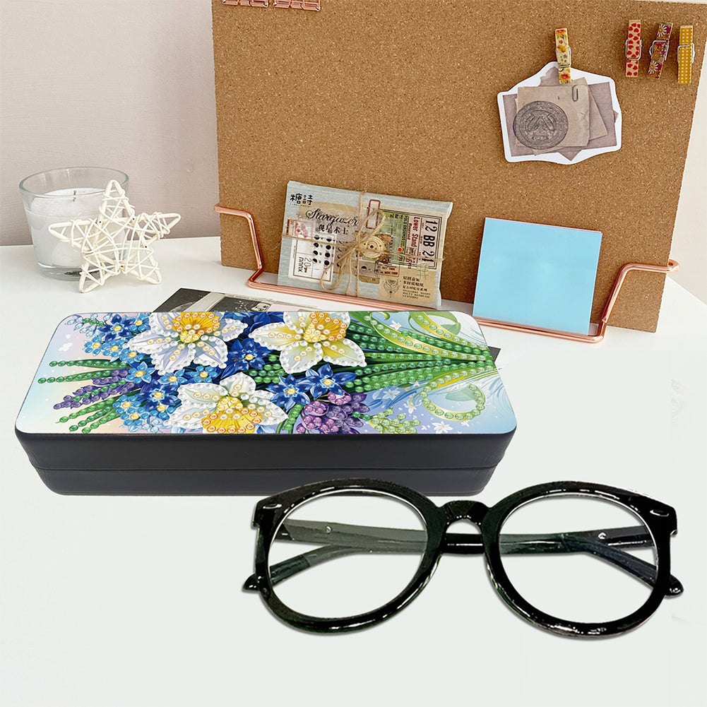 2Pcs Diamond Painting Eyeglasses Case Glasses Storage Case for Friends Gift