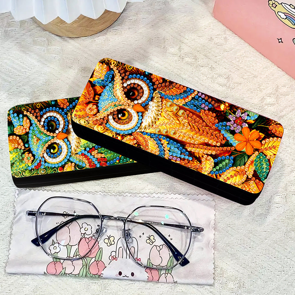 2Pcs Diamond Painting Eyeglasses Case Glasses Storage Case for Friends Gift
