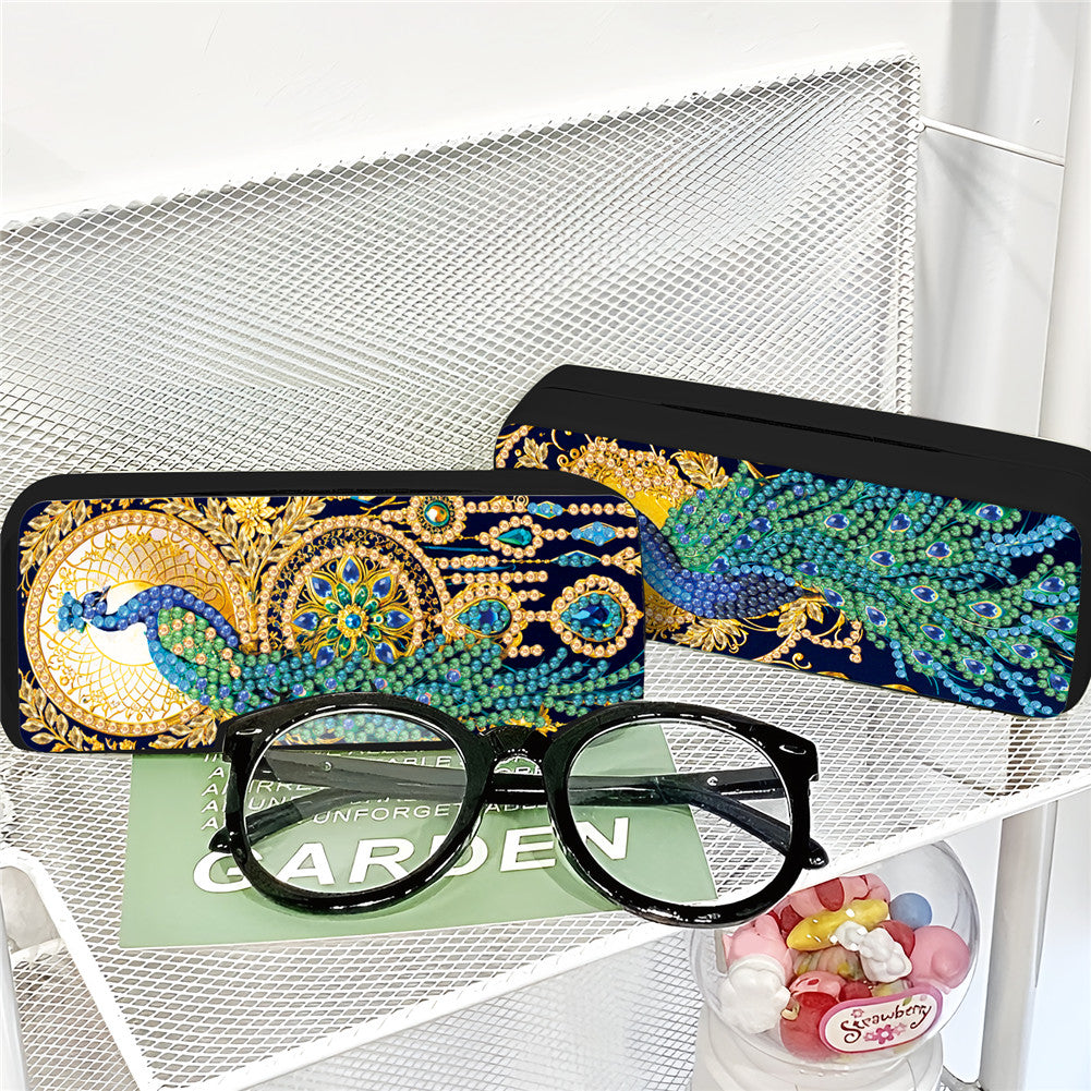 2Pcs Diamond Painting Eyeglasses Case Glasses Storage Case for Friends Gift