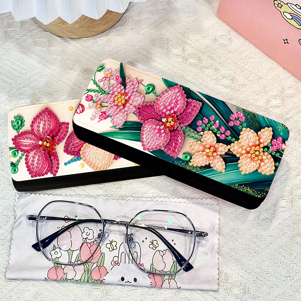 2Pcs Diamond Painting Eyeglasses Case Glasses Storage Case for Friends Gift
