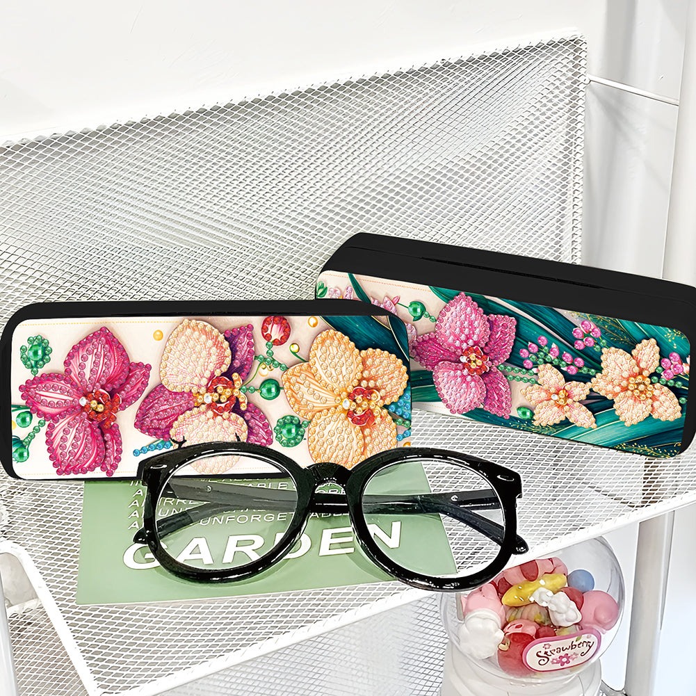 2Pcs Diamond Painting Eyeglasses Case Glasses Storage Case for Friends Gift