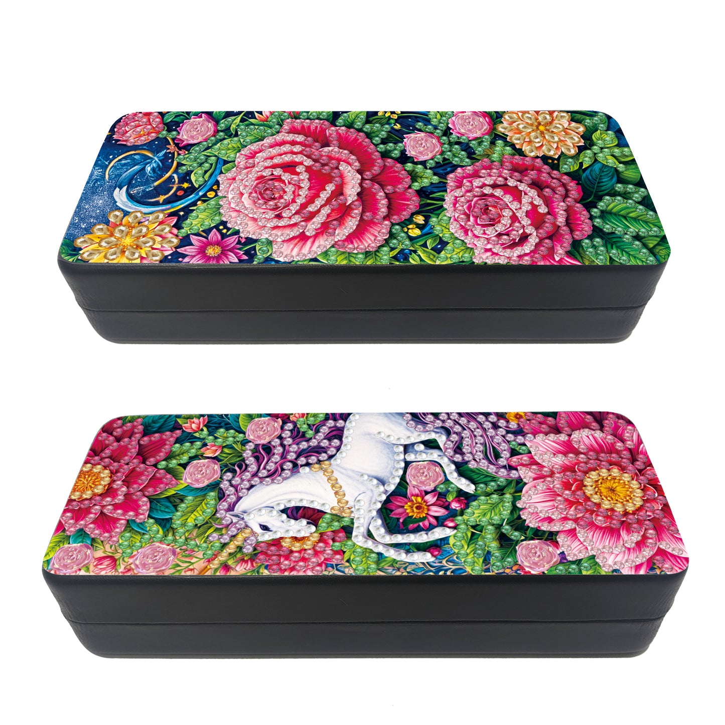 2Pcs Diamond Painting Eyeglasses Case Glasses Storage Case for Friends Gift